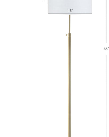 JONATHAN Y JYL3022A June 65" Adjustable Metal/Marble LED Floor Lamp, Modern, Contemporary, Elegant, Glam, Office, Living Room, Family Room, Dining Room, Bedroom, Hallway, Foyer, Brass - LeafyLoom