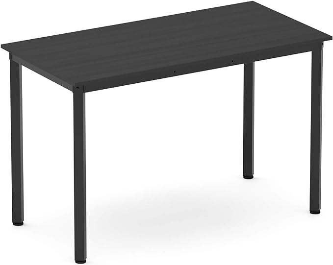 Weehom Computer Desk Home Office Writing Desk Study Laptop/Dining Table - 55 Inches Black Desk - LeafyLoom