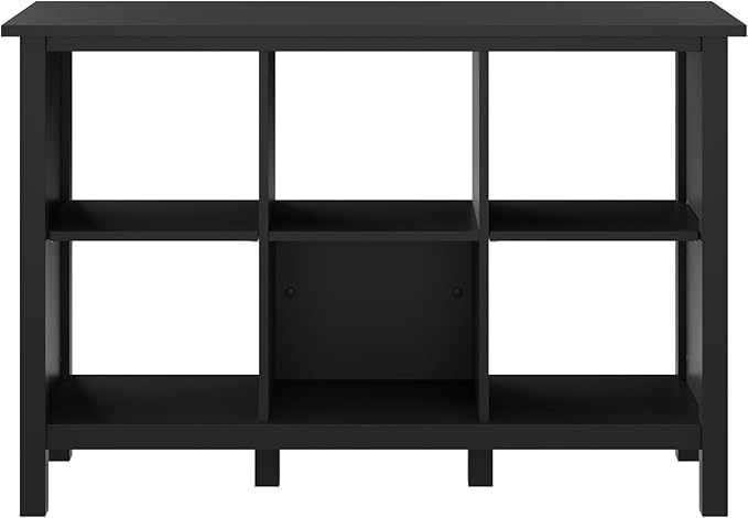 Bush Furniture Broadview 6 Cube Organizer in Classic Black | Storage for Home Office Workspace - LeafyLoom