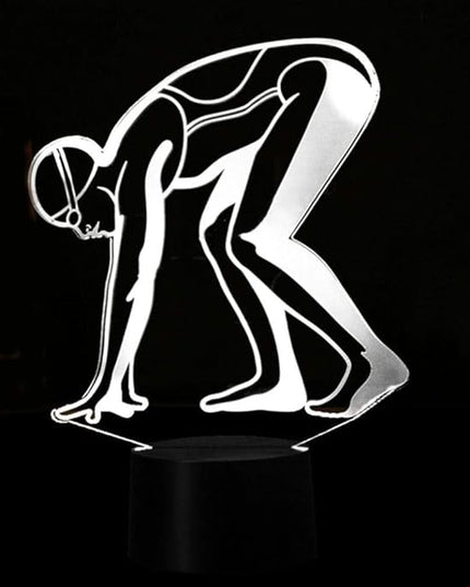 Optical Illusion 3D Sports Swimming Night Light 16 Colors Changing USB Power Remote Control Touch Switch Decor Lamp LED Table Desk Lamp Children Kids Christmas Xmas Brithday Gift - LeafyLoom