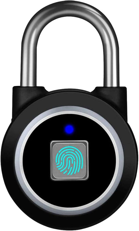 Fingerprint Padlock, Bluetooth Lock, Mobile APP, MEGAFEIS Smart Padlock with Keyless Biometric, Water Resistant, Suitable for Gym, Sports, Bike, School, Fence and Storage(Black) MEGAFEIS