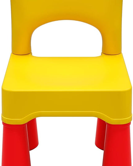 burgkidz Plastic Toddler Chair, Durable and Lightweight, 9.3" Height Seat, Indoor or Outdoor Use for Boys Girls for 18+ Months (Yellow) - LeafyLoom