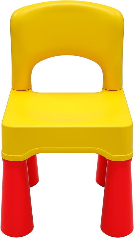 burgkidz Plastic Toddler Chair, Durable and Lightweight, 9.3" Height Seat, Indoor or Outdoor Use for Boys Girls for 18+ Months (Yellow) - LeafyLoom