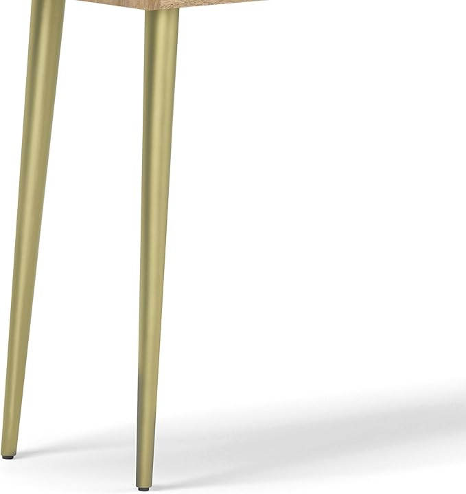 SIMPLIHOME Jager SOLID MANGO WOOD and Metal 48 Inch Wide Contemporary and Mid century Console Table in Natural, for The Living Room, Entryway and Bedroom - LeafyLoom