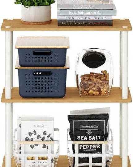 Furinno Turn-N-Tube Display Rack, 3-Tier Single, Beech - LeafyLoom