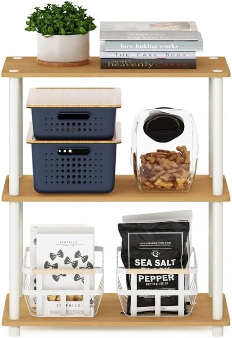 Furinno Turn-N-Tube Display Rack, 3-Tier Single, Beech - LeafyLoom