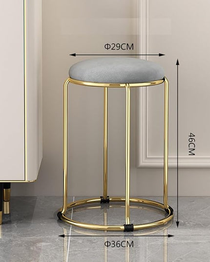 Velvet Bar Stool Backless Bar Stools Counter Stools Vanity Stools salon backless bar stools Round Stool Stackable Round Chairs Dining Chairs Set of 5 Pack,for Dinning,Kitchen,salon,Semina. - LeafyLoom