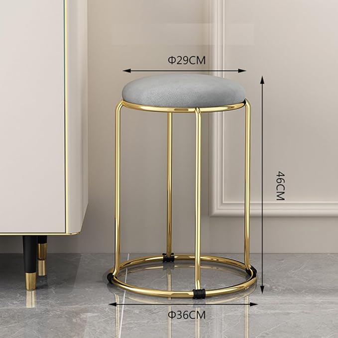 Velvet Bar Stool Backless Bar Stools Counter Stools Vanity Stools salon backless bar stools Round Stool Stackable Round Chairs Dining Chairs Set of 5 Pack,for Dinning,Kitchen,salon,Semina. - LeafyLoom