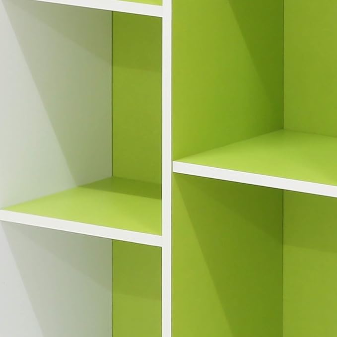 FURINNO 11107WH-GR 7 Reversible, 11-Cube, White Green - LeafyLoom