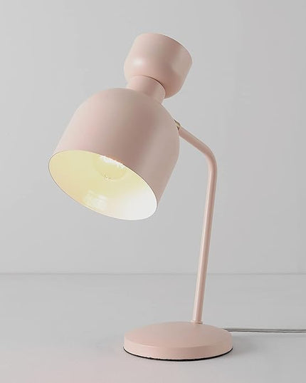 Globe Electric 52297 Harper 16" Desk Lamp, Matte Pink, Matte Brass Pivot Joint, in-Line On Off Switch - LeafyLoom