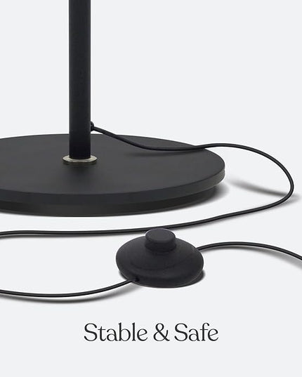 Brightech Nova Modern Color Changing Floor Lamp - LED Lamp with Stunning RGB Color Gradient and Contemporary 3-Circle Ring-Style Pendant - Corner or Over-The-Couch Arching Pole Standing Lamp - Black - LeafyLoom