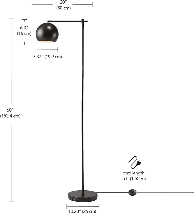 Globe Electric 67503 Floor Lamps, Molly (Black) - LeafyLoom