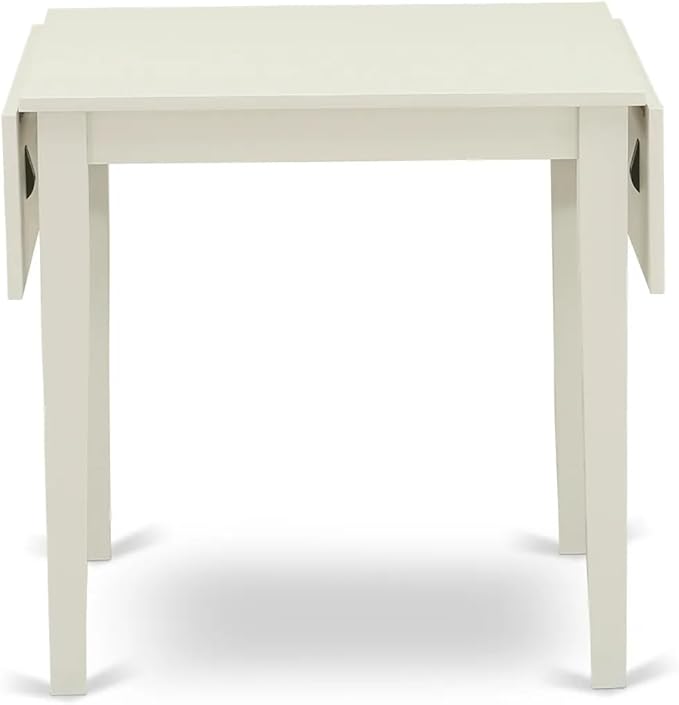 East West Furniture 1NDAB3-LWH-02 3 Piece Kitchen Set Contains a Rectangle Room Table with Dropleaf and 2 Light Beige Linen Fabric Parson Dining Chairs, 30x48 Inch - LeafyLoom