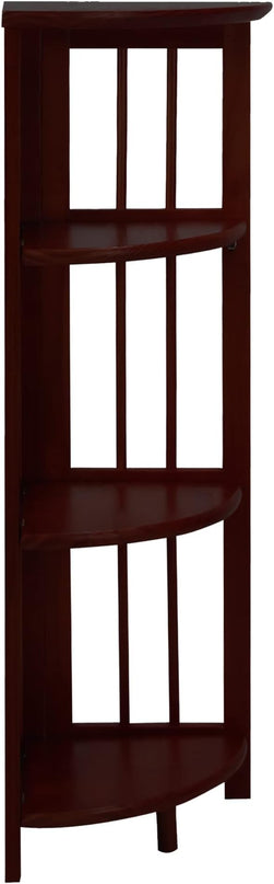 Casual Home 100% Solid Wood Bookcase Freestanding Corner Shelf Display Stand Storage for Home Office, Bedroom, Living Room, 38.75"H, Truffle Brown - LeafyLoom