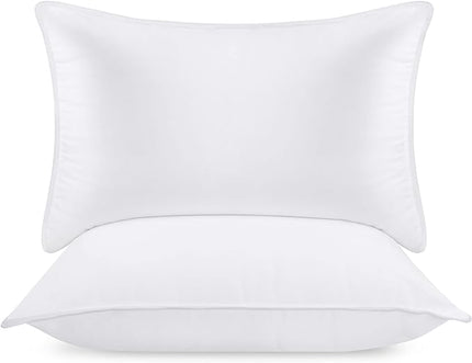 Utopia Bedding Bed Pillows for Sleeping (White), Standard Size, Set of 2, Hotel Pillows, Cooling Pillows for Side, Back or Stomach Sleepers - LeafyLoom