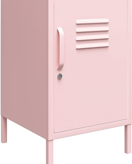 Novogratz Cache Metal Locker End Table, Bashful Pink - LeafyLoom