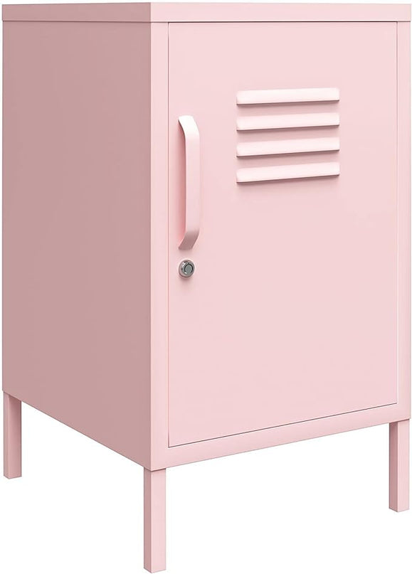 Novogratz Cache Metal Locker End Table, Bashful Pink - LeafyLoom