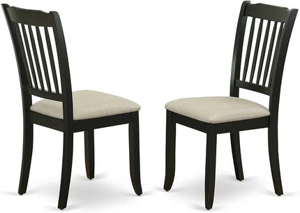 East West Furniture Antique 3 Piece Room Set Contains a Round Kitchen Table with Pedestal and 2 Dining Chairs, 36x36 Inch, AMCL3-BCH-W - LeafyLoom