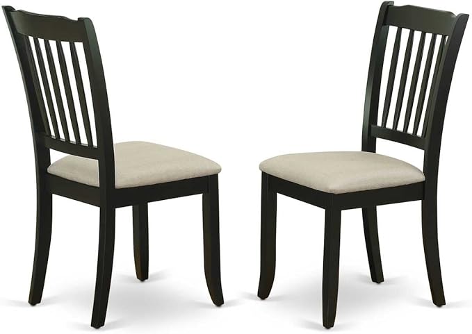 East West Furniture Antique 3 Piece Room Set Contains a Round Kitchen Table with Pedestal and 2 Dining Chairs, 36x36 Inch, AMCL3-BCH-W - LeafyLoom