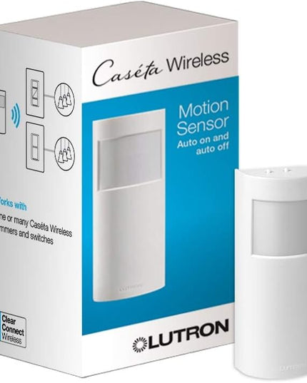 Lutron PD-OSENS-WH Caseta Smart Lighting Auto On and Off Motion Sensor, for Dimmers, Switches, and Fans Controls, No Wires Required, White Lutron