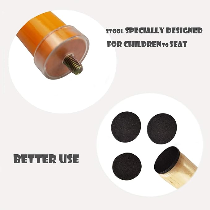 9 Inch Kids Solid Hard Wood Fruit Chair, Crafted Hand-Painted Wood with Assembled Four-Legged Sitting Stool, Bedroom, Playroom, Lemon Furniture Stool for Children,Toddler, Boys, Girls (Lemon) - LeafyLoom