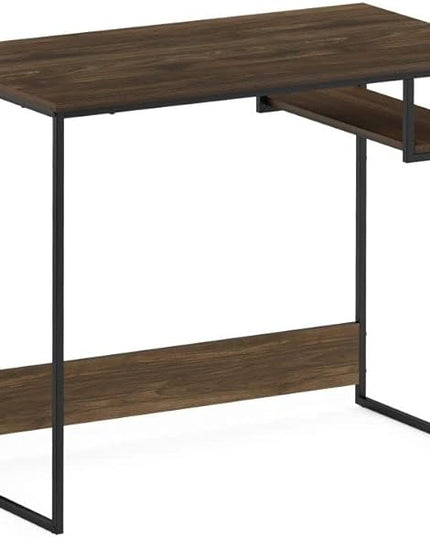 FURINNO Moretti Lifestyle Study Desk, 35 Inches, Columbia Walnut - LeafyLoom