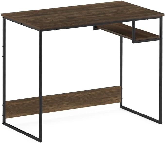 FURINNO Moretti Lifestyle Study Desk, 35 Inches, Columbia Walnut - LeafyLoom
