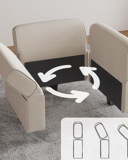 113'' Modular Sectional Sofa, Convertible Sectional Couches for Living Room U Shaped Sectional Sofa Couch with Storage Ottoman, High Supportive 6 Seats Reversible Sectionals with Chaise, Beige - LeafyLoom