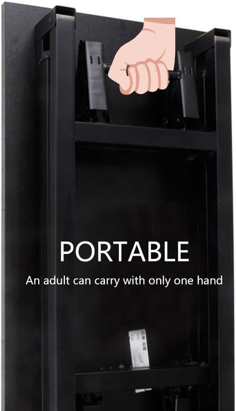 Need Folding Desk - 31 1/2" No Assembly Foldable Small Computer Table,Sturdy and Heavy Duty Writing Desk for Small Spaces, Black&Black Frame - LeafyLoom
