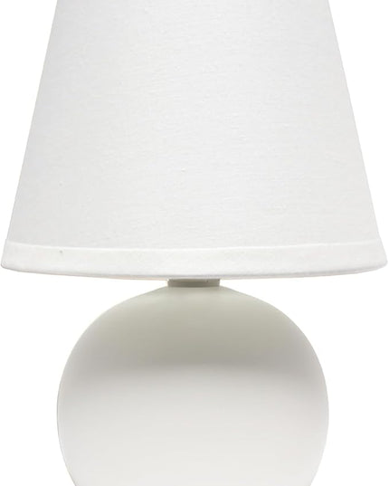 Simple Designs LT2008-OFF Mini Ceramic Globe Table Lamp, Off White - LeafyLoom