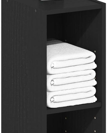 Furinno Fulda 2-Tier Space Saving Storage Shelf Bookcase, 8-Inch Width, Blackwood - LeafyLoom