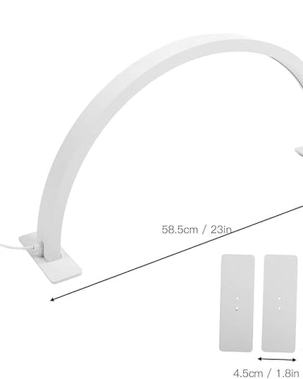 LED Half Moon Light, 25W Desktop LED Light 3000K to 6500K Desktop Beauty Lamp LED Half Moon Light Half Moon Beauty Lamp Half Moon Shaped Adjust Brightness Eyelash Beauty Lamp, White half moon light - LeafyLoom