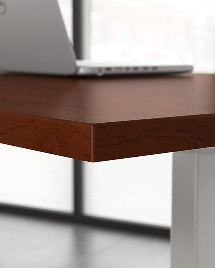 Bush Business Furniture Move 60 Series Electric Ergonomic Sit-Stand Computer Table for Home and Professional Office, 60W x 30D, Hansen Cherry - LeafyLoom