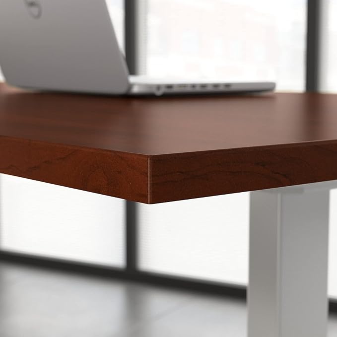 Bush Business Furniture Move 60 Series Electric Ergonomic Sit-Stand Computer Table for Home and Professional Office, 60W x 30D, Hansen Cherry - LeafyLoom