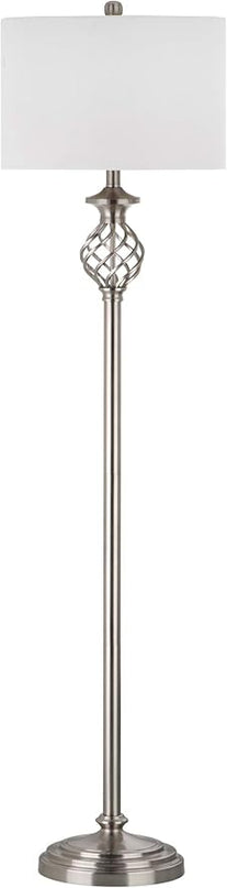 SAFAVIEH Lighting Collection Sophia Farmhouse Nickel 60-inch Living Room Bedroom Home Office Standing Floor Lamp (LED Bulb Included) - LeafyLoom