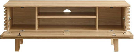 Modway Render Mid-Century Modern Low Profile 46 Inch TV Stand in Oak, 46" - LeafyLoom