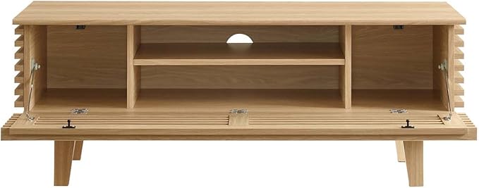Modway Render Mid-Century Modern Low Profile 46 Inch TV Stand in Oak, 46" - LeafyLoom