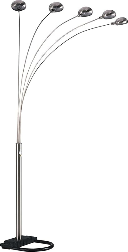 NicBex Floor Lamp,Modern Home Decor Arc Floor Lamp with 5 Arm Aluminum Led and Adjustable Domes,Standing Lamp Tall Lamp,Floor Lamps for Living Room,Bedroom and Office,Reading Light,Silver - LeafyLoom