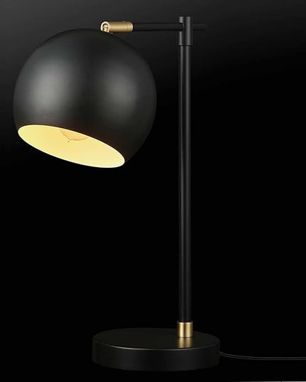 Globe Electric Novogratz x 65785 Charlotte 18" Table Lamp, Matte Black, Brass Accents - LeafyLoom