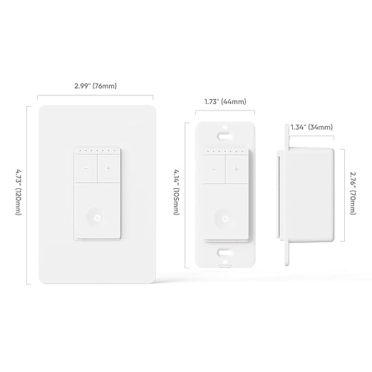 TREATLIFE Smart Dimmer Switch 4 Pack, Smart Light Switch Works with Alexa and Google Assistant, Neutral Wire Needed, 2.4Ghz Wi-Fi, Schedule, Remote Control, Single Pole, FCC Listed TREATLIFE