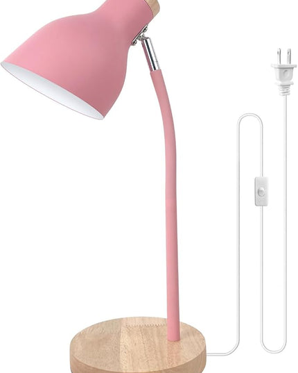 Himmel Desk Lamp, Adjustable Metal Table Lamp, Children's Table Lamp for Bedroom, Living Room, E27 Socket Reading Next to Lamp (Pink) - LeafyLoom