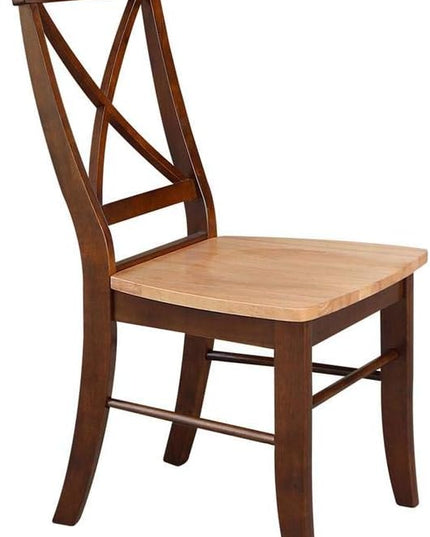 International Concepts Set of Two X-Back Dining Chair, Pecan - LeafyLoom