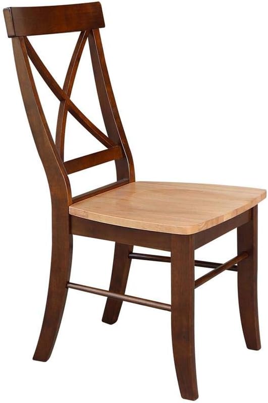 International Concepts Set of Two X-Back Dining Chair, Pecan - LeafyLoom