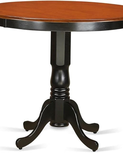 East West Furniture Trenton 5 Piece Counter Height Pub Set Includes a Round Dining Room Table and 4 Kitchen Chairs, 42x42 Inch, Black & Cherry - LeafyLoom