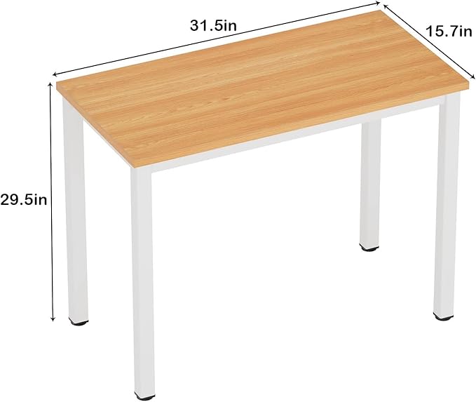 sogesfurniture Computer Office Desk Computer Table with BIFMA Certification Sturdy Office Desk Writing Desk,Teak&Black,BHUS-AC3BW-8040 - LeafyLoom