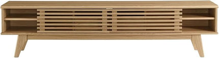 Modway Render Mid-Century Modern Low Profile 70 Inch TV Stand in Oak, 70" - LeafyLoom