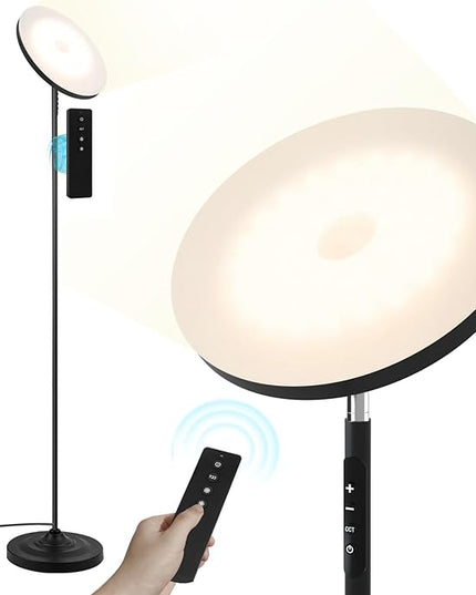 Upgraded Floor Lamp, 36W/3600LM Super Bright Floor Lamp with Remote Control, Stepless Adjust Color Temperatures & Brightness, Torchiere Standing Lamp for Living Room Bedroom Office - LeafyLoom