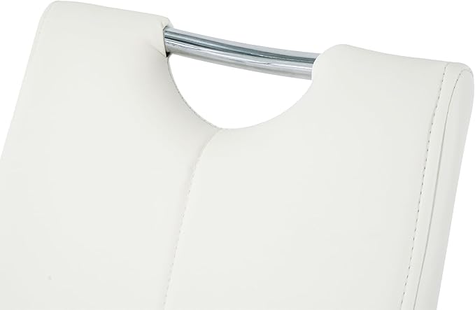 NicBex Haerin-SD-00375-LWJ Dining Chairs, 16.5"x17.9"x38.2", White and Silver - LeafyLoom