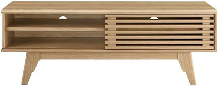 Modway Render Mid-Century Modern Low Profile 48 Inch TV Stand in Oak, 48" - LeafyLoom