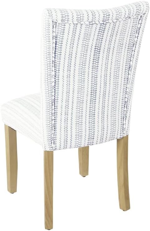 HomePop Classic Parsons Dining Chairs, Pack of 2, Blue Farmhouse Stripe - LeafyLoom